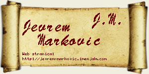 Jevrem Marković vizit kartica